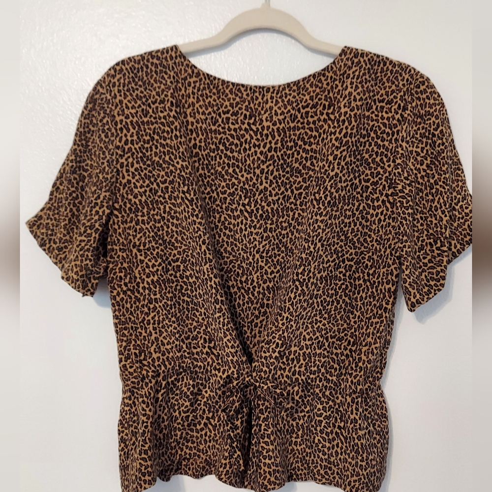 Annie Alexander Animal Print 100% Silk Vintage Blouse - Picture 4 of 7